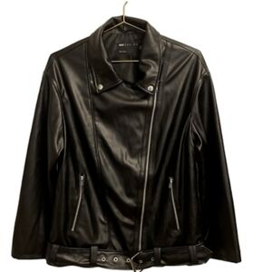 New Asos size 22 faux leather black jacket